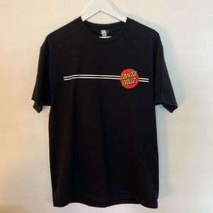 Mens Santa Cruz Skateboards Black, Red, and Yellow SS Tee - Large